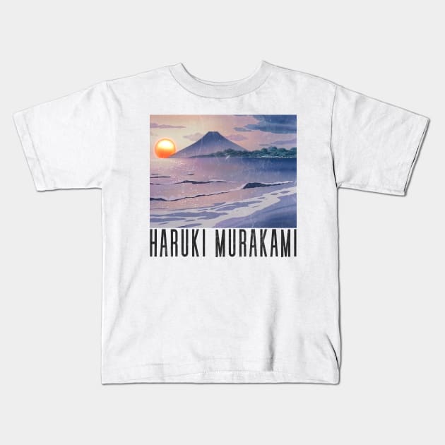 Haruki Murakami 村上 春樹 / Retro Fan Art Design Kids T-Shirt by DankFutura